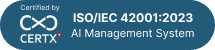 Certified by CertX, ISO/IEC 42001:2023, AI Management System