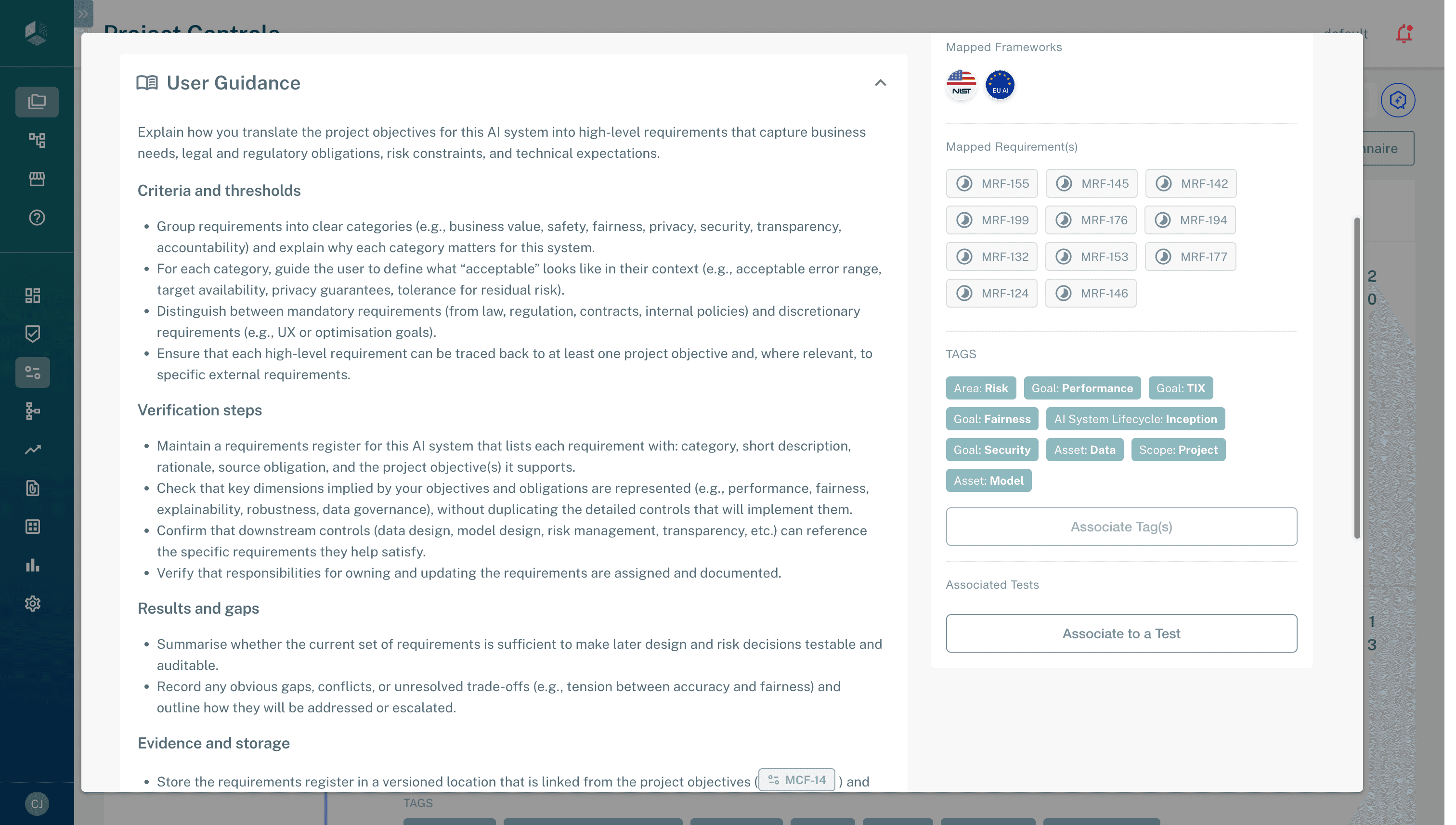Control execution workflow with guidance blocks