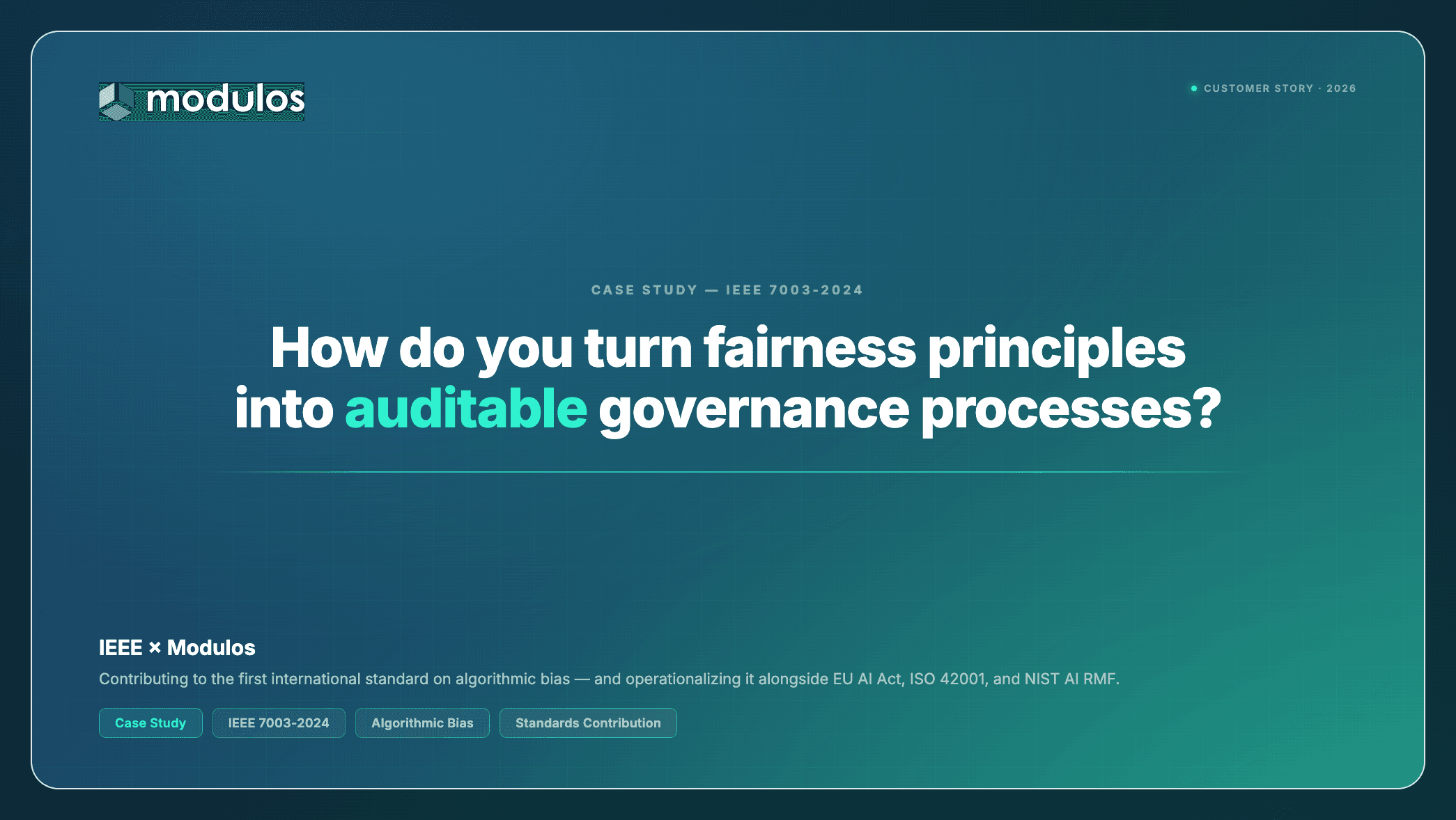 Contributing to IEEE on Algorithmic Bias