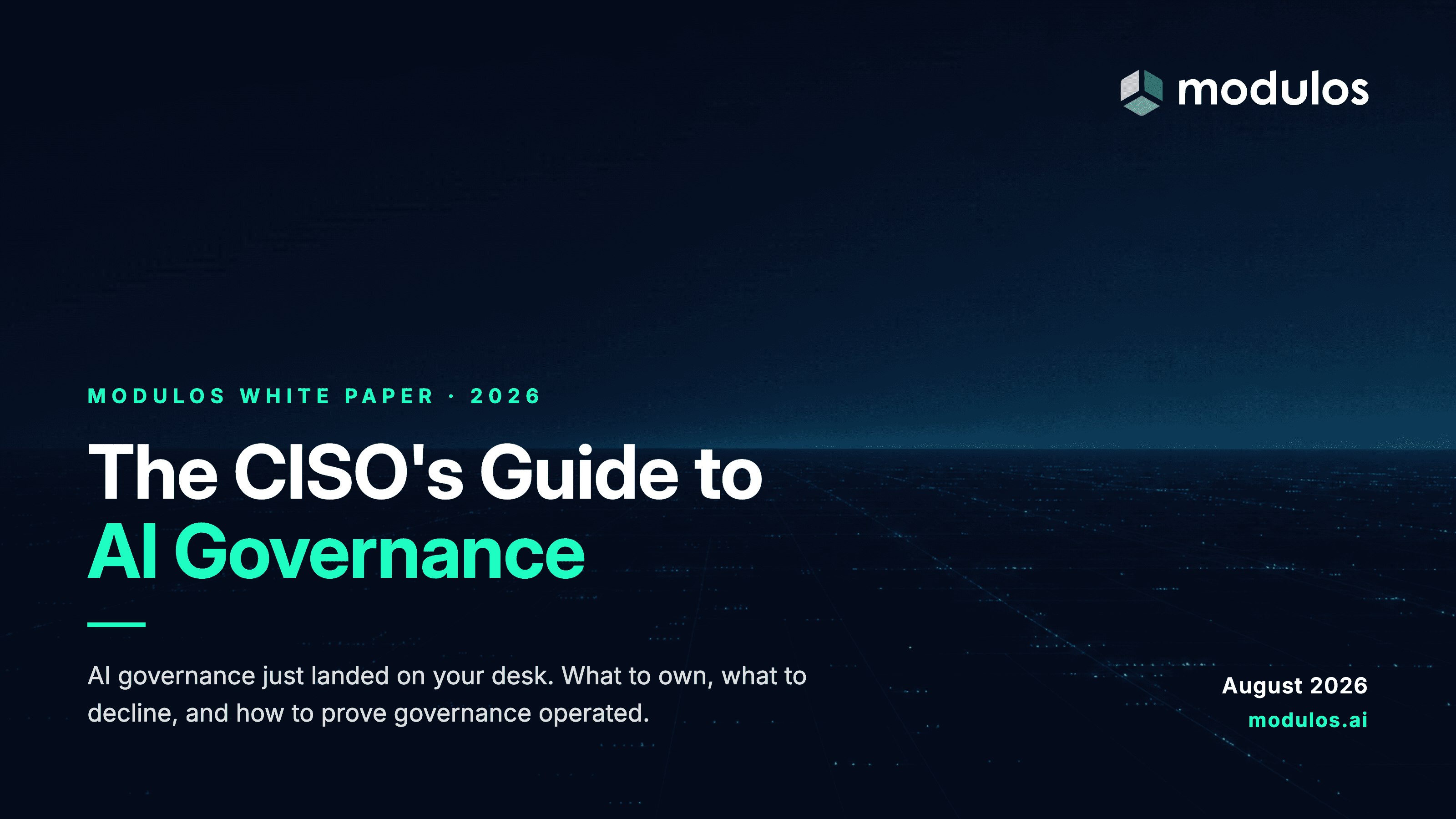 The CISOs Guide to AI Governance